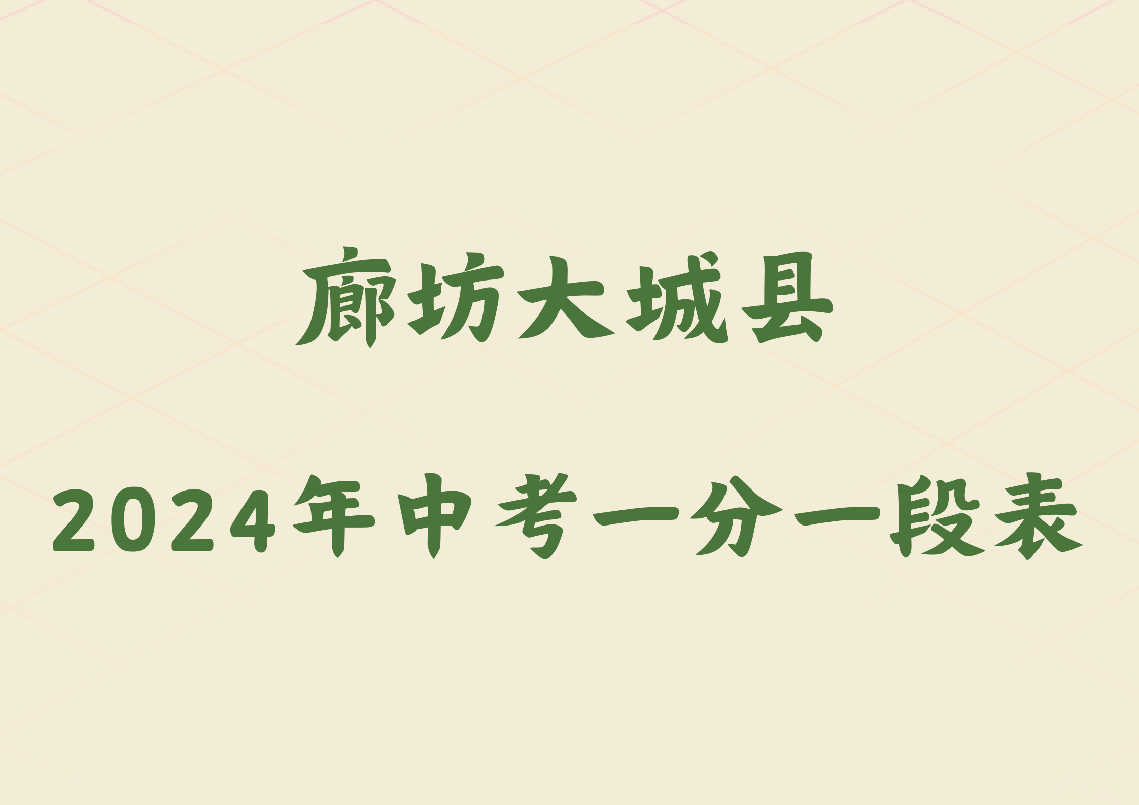 2024年廊坊大城县中考一分一段表(1)