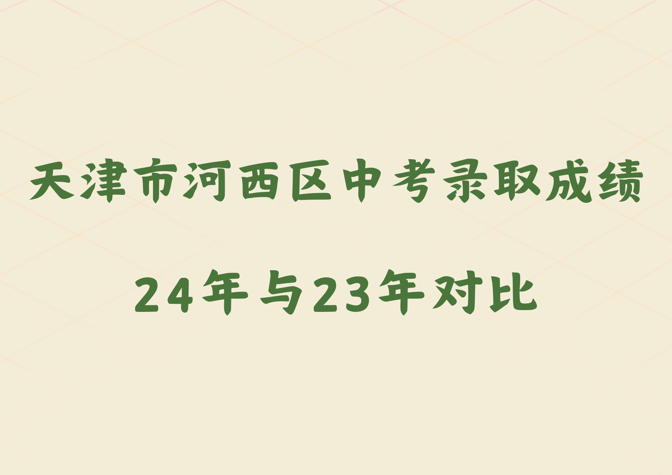 2025年河西区中考录取成绩会高嘛？附近两年成绩对比(1)