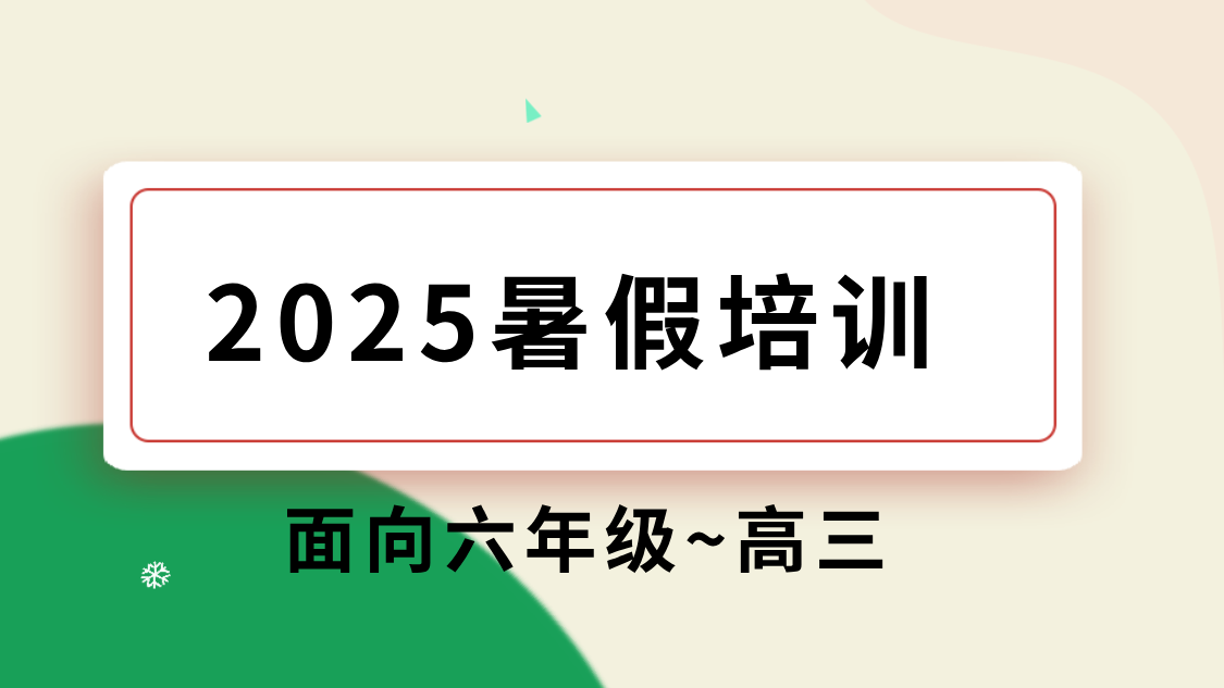 2025暑假班：一对一定制/小班精品，助力学业飞跃！