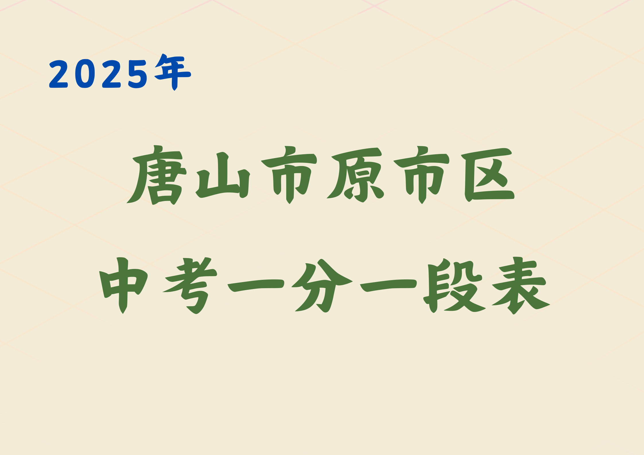 唐山市原市区2025年中考一分一段表公布(1)