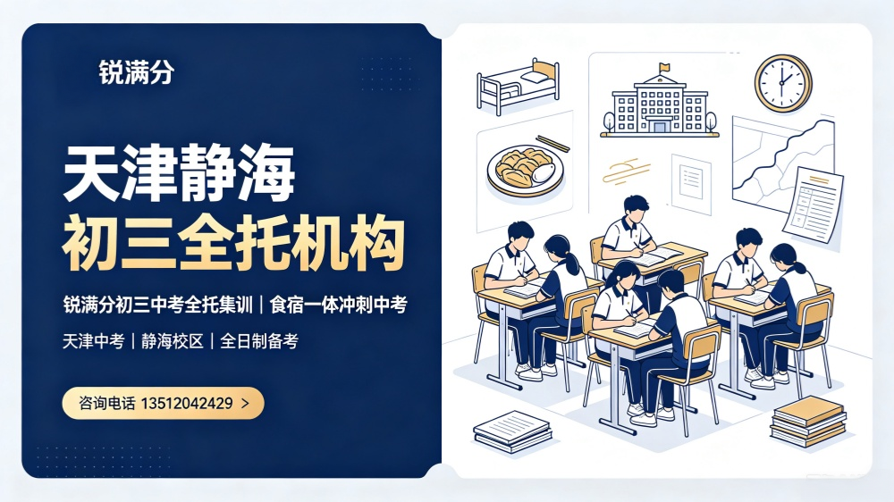 天津静海初三全托机构怎么选？锐满分初三中考全托集训，食宿一体助力中考冲刺(1)